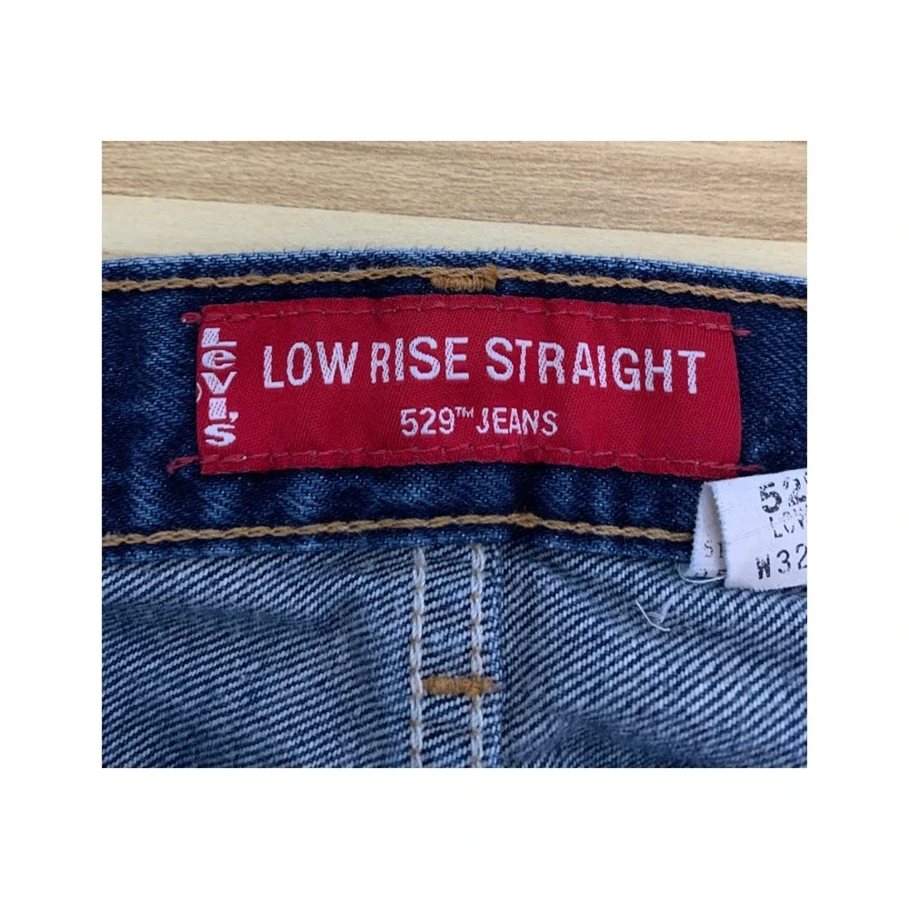 Vintage Levis 529 Jeans Mens 32x30 Blue Low Rise Straight 90s Fade Made USA
